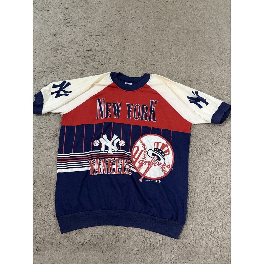 Vintage 1990 Yankees AOP Jersey/T-Shirt Garan Mens XL New York USA Rare Graphic